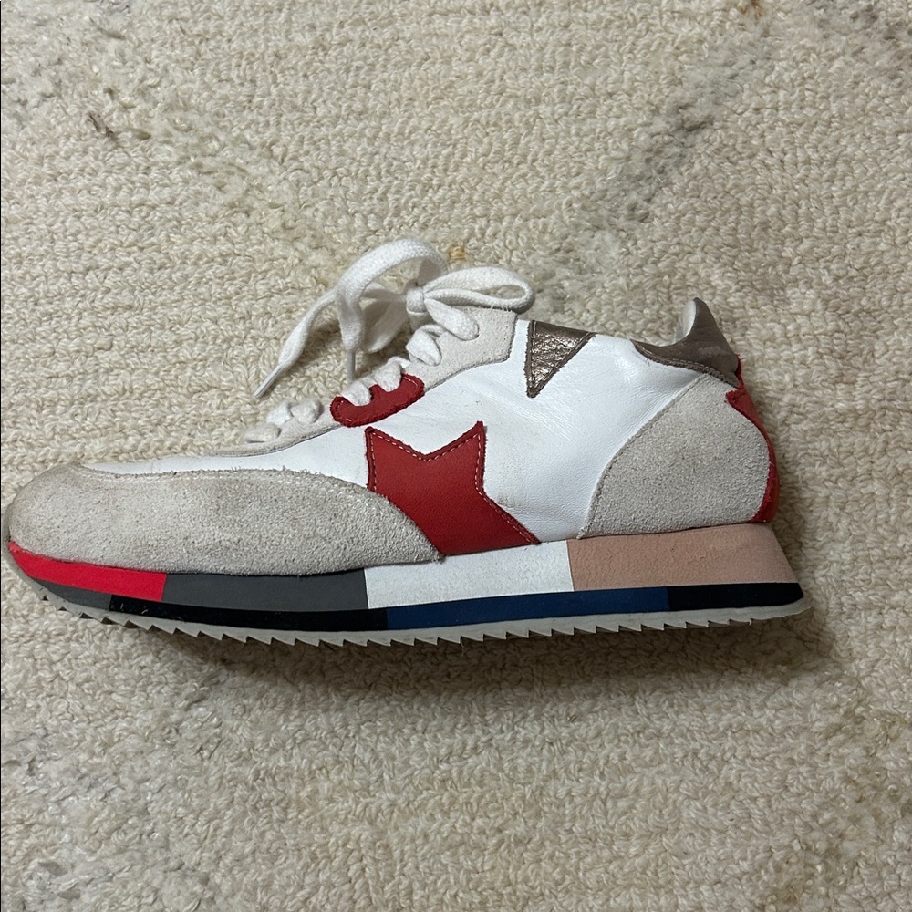 Bueno Red and White Athletic Shoes